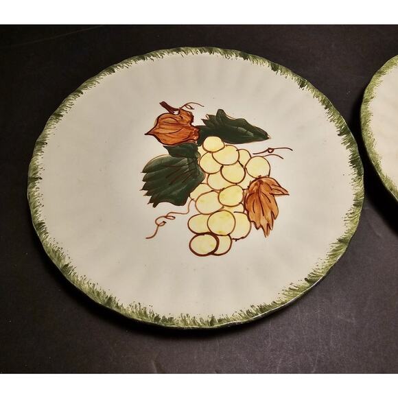 Blue Ridge Southern Potteries Set 6 Fruit Dinner Plates Handpainted USA - Picture 5 of 16